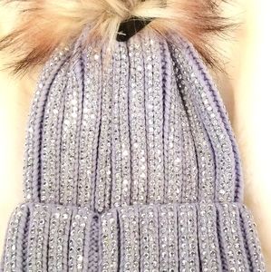 Periwinkle Blue Sequin/Bling Pom Hat